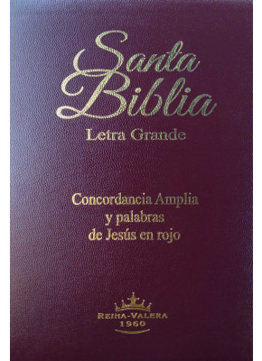 Santa Biblia con Concordancia Amplia y palabras de Jesús en rojo - Letra Grande - Com Zíper - Vinho