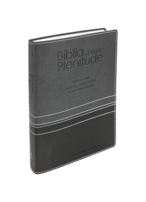 Bíblia de Estudo Plenitude RA Preto e Cinza Sem Índice 