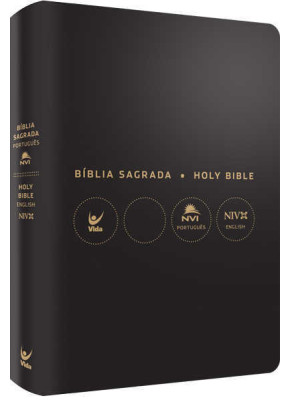 Bíblia Sagrada NVI Holy Bible Português Inglês Preta 