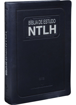 Bíblia De Estudo NTLH Média Azul Escovado    