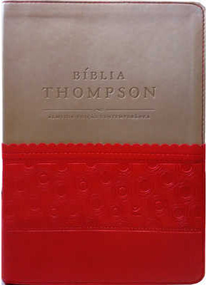 Bíblia Thompson Média Luxo Vermelho e Bege    