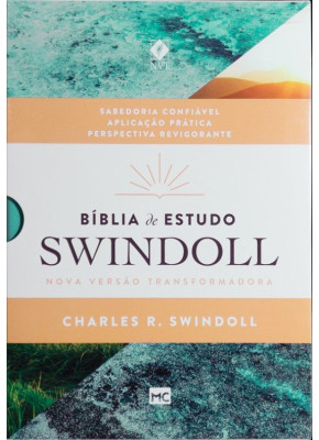 Bíblia De Estudo Swindoll Nvt Aqua    