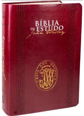 Bíblia De Estudo John Wesley Luxo Vinho     