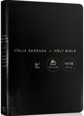 Bíblia Sagrada Nvi Holy Bible | Português Inglês | Preta Sintética   