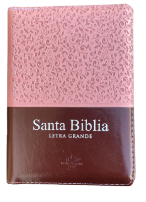 Santa Bíblia Letra Grande Pequena com Zíper Nobre Rosa/Marrom