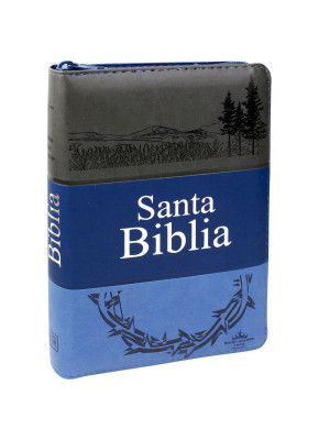 Santa Bíblia Com Zíper | Espanhol | Azul Triotone