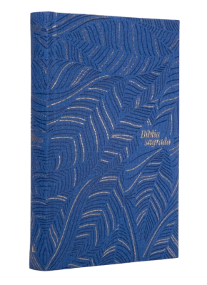 Bíblia Sagrada NVI  Slim Letra Grande Azul Capa Dura Abstrata