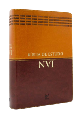 Biblia de Estudo NVI luxo marrom e caramelo