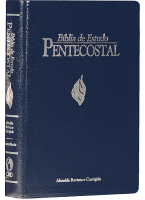Bíblia De Estudo Pentecostal Média - Revista E Corrigida (Luxo/Azul)