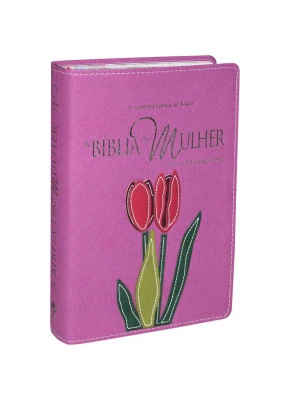 A Bíblia Da Mulher RA Media Roxa e Orquídea Borda Florida   