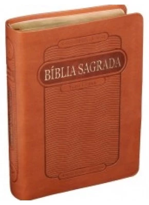 Bíblia Sagrada RC Pequena Letra Grande Marrom Caramelo com índice 