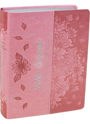 Bíblia Sagrada Rc Rosa Claro Flor Com Índice Md Lgig  