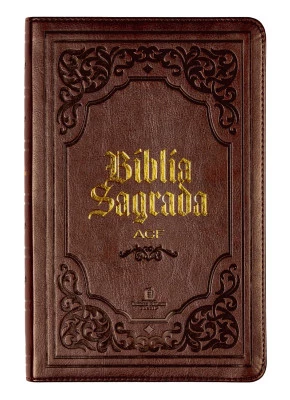 Biblia Sagrada Slim ACF Luxo couro soft marrom