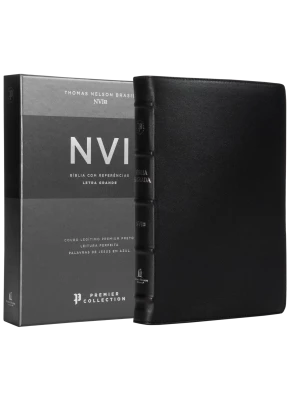 Biblia Sagrada NVI Premier Collection Capa de Couro Preta editora Thomas Nelson