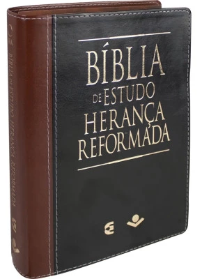 Bíblia de Estudo Herança Reformada RA Couro Sintético Preta e Marrom    