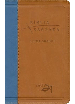 Bíblia Almeida Século 21 Marrom e Azul Letra Grande
