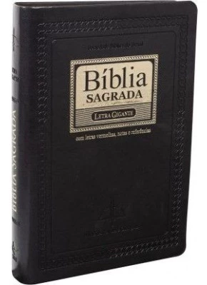 Bíblia Sagrada RC Preta Nobre Média Letra gigante com  Índice   