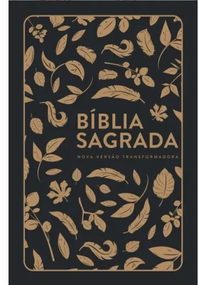 Bíblia Sagrada Nvt Preta Md Lgra Folhas Douradas Capa Flex    