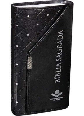 Bíblia Sagrada RA Carteira Sint Alpha Preto   