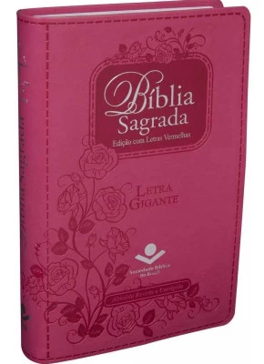 Bíblia Sagrada RC Letra Gigante Pink Fuxia Com índice  