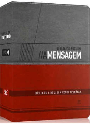 Bíblia De Estudo A Mensagem Luxo Vermelha E Cinza     