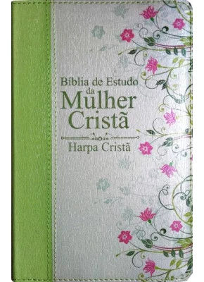 Bíblia De Estudo Da Mulher Cristã Rc | Média Verde Com Flores C/Harpa Cristã     