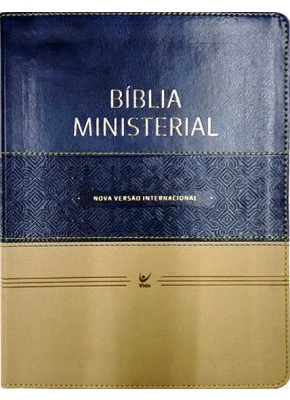 Bíblia Ministerial NVI Azul e Bege com índice   