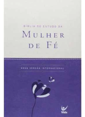 Bíblia de Estudo da Mulher de Fé NVI Luxo Violeta e Bege    