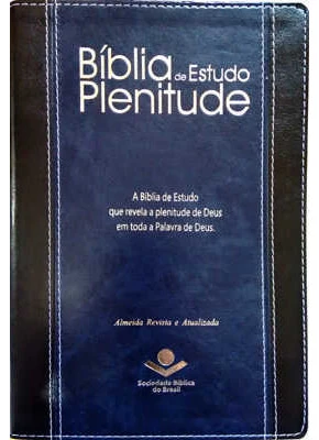 Bíblia de Estudo Plenitude RA Azul e Preta Com índice   