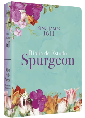 Bíblia de Estudo Spurgeon | BKJ 1611 | Letra Grande | Luxo | Floral