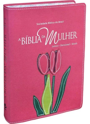 A Bíblia Da Mulher RA Media Goiaba e Orquídea Borda Florida   