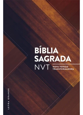 Bíblia Sagrada NVT Madeira Triângulos Letra Grande Capa Dura  