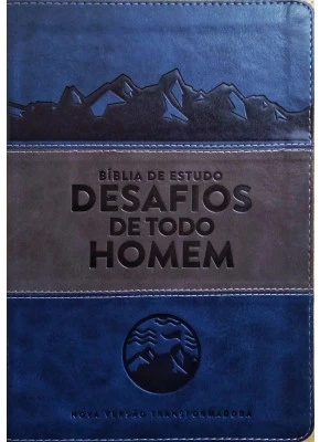 Bíblia De Estudo Desafios De Todo Homem Azul E Cinza     