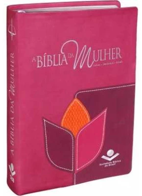 A Bíblia Da Mulher RC Grande Rosa Pink Flor   