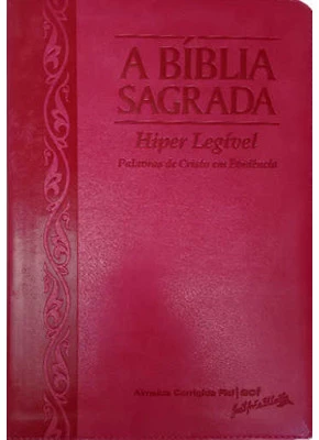 Bíblia ACF Letra Hiper Legível Palavra De Cristo em evidencia – Morango Cereja   