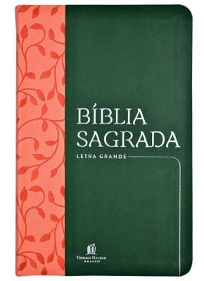 Bíblia Couro Soft Verde e Rosa