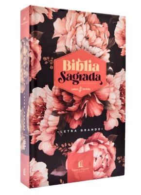 Bíblia Sagrada Leitura Perfeita ACF Peônias Rosadas Letra Grande 
