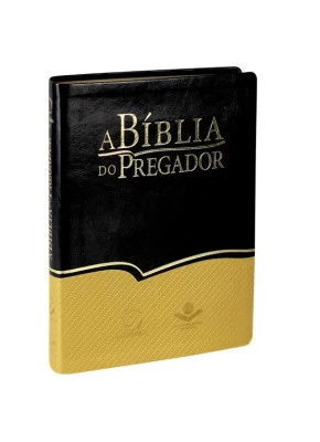 Bíblia Do Pregador Preto E Dourada     