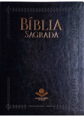 Bíblia Sagrada Ra Preta Pulpito Capa Luxo   