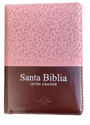 Santa Bíblia Letra Grande Pequena com Zíper Nobre Rosa/Marrom