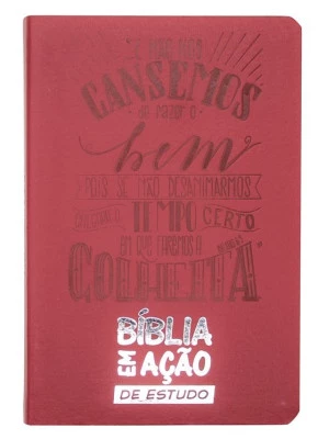 Bíblia Em Ação De Estudo Luxo Vermelho     