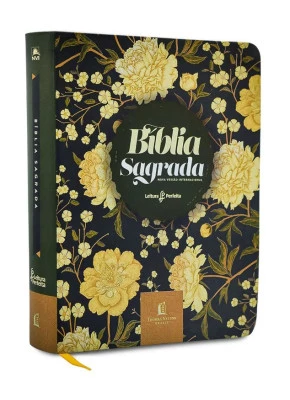 Bíblia Sagrada NVI - Leitura Perfeita - Couro Soft Flores
