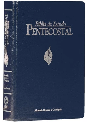 Bíblia De Estudo Pentecostal Grande Rc Azul     