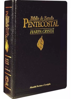 Bíblia De Estudo Pentecostal Média Rc Harpa Preta     