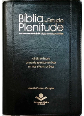 Bíblia de Estudo Plenitude RC Preta com Letras Vermelhas   