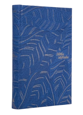 Bíblia Sagrada NVI  Slim Letra Grande Azul Capa Dura Abstrata