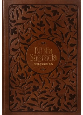 Bíblia NVI Bible Journaling Couro Soft Marrom Com Espaço Para Anotações