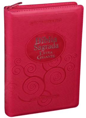 Bíblia Sagrada RA Ziper Letra Gigante Media Pink