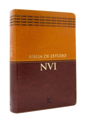 Biblia de Estudo NVI luxo marrom e caramelo